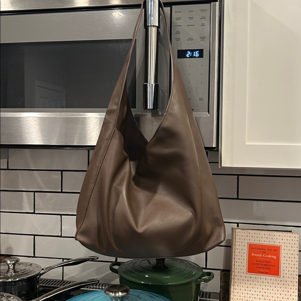 Quince Dark Brown Leather Shoulder Hobo Bag - Picture 5 of 13